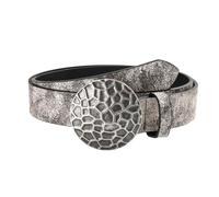 Lilinzhi Cintura vintage con fibbia in metallo per donne e uomini cintura in vita con motivo invecchiato cintura regolabile in pelle PU Cool Western cintura da indossare tutti i giorni, Nonna Grigio