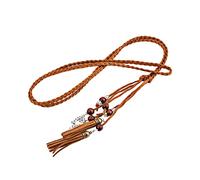 Lilinzhi Cinture con nappe con perline da donna, cintura intrecciata sottile in corda intrecciata con nappe cintura a catena per gonna e vestito, CL, Etichettalia unica