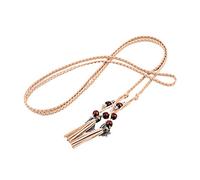 Lilinzhi Cinture con nappe con perline da donna, cintura intrecciata sottile in corda intrecciata con nappe cintura a catena per gonna e vestito, Kh, Etichettalia unica