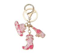 Lilinzhi Ciondolo a tema occidentale pratico in lega per bagagli, cappello a stivale, ciondolo per borsa in lega di avventura, portachiavi in lega, A