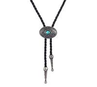 Lilinzhi Cravatta da cowboy turchese bolo western vintage per uomo cravatta da cowboy cravatta vintage bolo, Argento anticato, Taglia unica