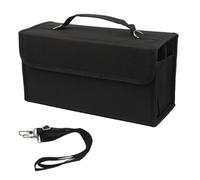 Lilinzhi Custodia per pennarelli per 120 pennarelli, multifunzione, con cerniera, borsa da trasporto con tracolla, Bk, Grande capacità