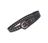 Lilinzhi Elegante borchiata PU cintura in pelle per trendsetter e appassionati di rock fascia decorativa in vita per jeans borchiato PU cintura in pelle