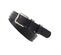 Lilinzhi Elegante cintura in pelle minimalista da donna cintura in pelle da ufficio cintura per tempo libero gite occasioni di lavoro, Nero , Taglia unica