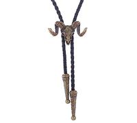 Lilinzhi Elegante cravatta nera con ciondolo da cowboy collana western cool bola- costume cowboy vintage bolo, bronzo, Taglia unica