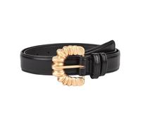 Lilinzhi Moda PU Cintura Casual Rotonda Fibbia Vita Elegante Pin Fibbia Cintura Jeans Pantaloni Ragazze Vestito Cintura Cintura Moda Cintura Per Abbigliamento Casual, Nero , Taglia unica