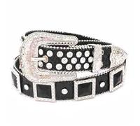Lilinzhi Punk PU Cintura In Vita Con Pin Fibbia Cinture In Vita Per Rock Fan Resistente all'usura Lunghezza Regolabile Blocco Street Donne In Pelle, Nero , 105 cm