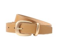 Lilinzhi Semplice cintura in vita per le donne Premium Faux Leather Design fibbia oro con abiti Cintura in vita skinny alla moda, cachi, Taglia unica