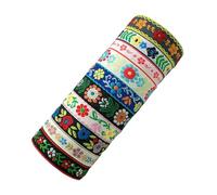 Lilinzhi Set di 10 braccialetti dell'amicizia in tessuto multicolore bohémien fatti a mano braccialetti intrecciati colorati con motivi ornamentali gioielli da viaggio, Misura unica, come descritto