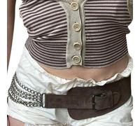 Lilinzhi Sottoculture Catena In Tessuto Patchworked Cintura Per Le Donne Popolare Corsetto Cintura Cintura Per Jeans Vestito 2000 Vita Decorazione Irregolare