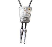 Lilinzhi Uomo Novità Skinny Cravatta Con Pietra Naturale Pelle Di Vacchetta Corda Più Colori Accessori Per Le Donne Ragazzo Western Bolo, grigio, Taglia unica