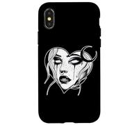 Lilith Goth Pretty Girl Demoness x Cuore Lavoro nero Custodia per iPhone X/XS