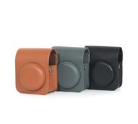 LiLiTok Borsa da trasporto per Instax mini 41 Retro Camera Case con tracolla PU Custodia in pelle Custodia da viaggio per Mini 41 Camera Storage Bag, grigio, casual