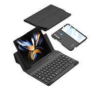 LiLiTok Galaxy Z Fold 4 / Z Fold 3 tastiera wireless + custodia filo in pelle + custodia per cellulare compatibile con Samsung Galaxy Z Fold 4 5G Bluetooth Keyboard Folding Stand Funda (nero)