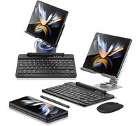 LiLiTok Set tastiera e mouse per Galaxy Z Fold 5 con Touch Pen, tastiera con supporto per telefono girevole a 360° per Samsung Galaxy Z Fold 5 penne/mouse e tastiera (QWERTY) (argento)