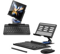 LiLiTok Set tastiera e mouse per Galaxy Z Fold 5 con Touch Pen, tastiera con supporto per telefono girevole a 360° per Samsung Galaxy Z Fold 5 penne/mouse e tastiera (QWERTY) (grigio)