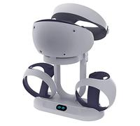 LiLiTok Supporto Verticale Compatibile con la Stazione di Ricarica del Controller PS5 VR2 con Staffa per Cuffie, Caricatore di tipo C per P5VR2 Maniglia Dual Dock VR2 Accessori