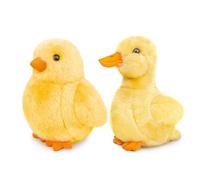 lilizzhoumax Peluche di Pollo e anatra 4 pollice 2 pezzi simulazione Carino giocattolo morbido Bambole Animali Bambini e Amici Regalo per la festa di compleanno coccoloso collezionare - giallo