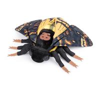 lilizzhoumax Simulazione Falena Smorfia Peluche 10,62 pollici Morbido Realistico Falena Smorfia Peluche per bambini Amanti degli insetti Ragazzi e ragazze Regali Decorazione della casa nero giallo