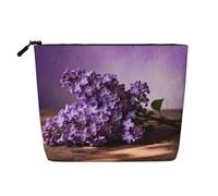 Lilla Color Fade Faux Linen Makeup Pouch-Lightweight Travel Case