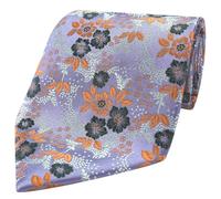 Lilla Cravatta da Uomo Viola Arancio Argento Rosa Nero Fiori Seta Regalo 552 c4