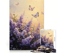 Lillà Sussurranti︰ Danza delle Farfalle al Crepuscolo Puzzle da 1000 Pezzi per Adolescenti Allenamento alla Mente Evasione Consapevole Bordi Definiti Regalo Stagionale (38x26cm)