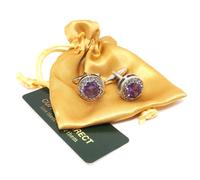 Lilla Viola Cristallo Swarovski Design da Uomo Matrimonio Gemelli Diretta