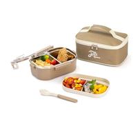 Lille Home 920ml Contenitore per il pranzo Bento, in acciaio inox, con scomparto Tiffin, portapranzo/snack, contenitore per alimenti con borsa per il pranzo e utensili