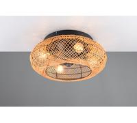 LILLESAND VENTILATORE E PLAFONIERA 4 LUCI ATTACCO E27 DIFFUSORE MATERIALE NATURALE CON TELECOMANDO MULTIFUNZIONE CON FUNZIONE DI INVERSIONE DI ROTAZIONE X FUNZIONE INVERNALE CON MOTORE DC D.50CM