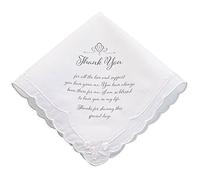 Lillian Rose Women's Thank You Wedding Gift Keepsake Hankie, 6.5""" (HA180 WT) Fazzoletto da Donna, 16,5 cm, Tessuto, Argento, 16.509999999999998 x 16.509999999999998 x 1.27 cm