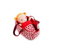 LILLIPUTIENS - Bebè Agathe con Culla - Bambola in Tessuto con Accessori - Stimola la motricità fine, l’empatia e l’immaginazione - Bambola realistica 22 cm educativa per Bambini dai 12 Mesi - 83133