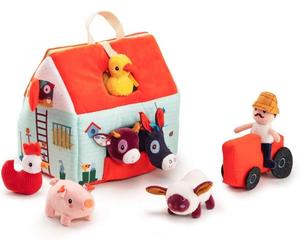 LILLIPUTIENS il Mio Primo Fattoria Peluche Tessuto Playset 9 Pezzi Nuovo IN Box