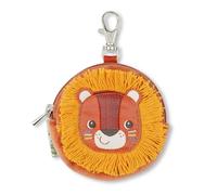 Lilliputiens, Jack il Leone, Portamonete Compatto per bambini | Moschettone per agganciarlo, Chiusura a Zip, Poliestere Riciclato, Cotone e Metallo, Design Colorato