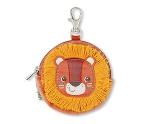 Lilliputiens, Jack il Leone, Portamonete Compatto per bambini | Moschettone per agganciarlo, Chiusura a Zip, Poliestere Riciclato, Cotone e Metallo, Design Colorato