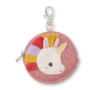 Lilliputiens, Lena l’Unicorno, Portamonete Compatto per bambini | Tessuto con profilo argentato, Moschettone, Chiusura a Zip, Poliestere, Cotone e Metallo