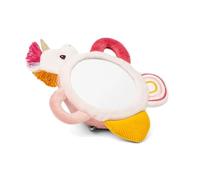 LILLIPUTIENS, Lena la Unicorne, specchio da risveglio con sonaglio, da 6 | Posizione ventrale e scoperta del riflesso, risveglio sensoriale, presensione, sonaglio sonoro, carta frusciante e arcobaleno