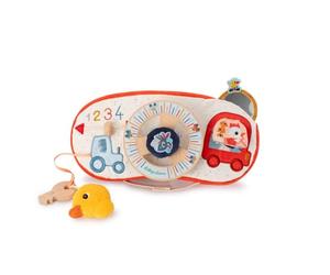 LILLIPUTIENS, Pannello attività Interattivo per Auto, da 10 Mesi | Gioco con Volante, Chiave, Clacson e Specchietto, Facile da Fissare a Passeggino, Seggiolino o Seggiolone