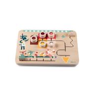 LILLIPUTIENS - Pannello di Scoperta Scorrevole per Bambini - Tema Gelateria - Puzzle in Legno educativo e Divertente - Stimola la motricità fine e l’immaginazione - Giocattolo interattivo dai 10 Mesi