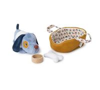 LILLIPUTIENS - Peluche di Jules il cane e il suo cesto - Cane con cesto e accessori - Rumore elettronico di abbaio - Stimola l'immaginazione - Da 12 mesi