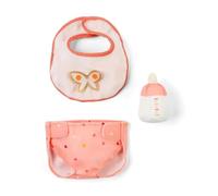 LILLIPUTIENS, Set di 3 accessori Bambola e Bambola Rose, 30 e 36 cm | Bavaglino e mutandine con attacco autobloccanti, Biberon magnetico, set di cura per bambole, 30 e 36 cm