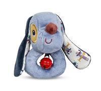 Lilliputiens - Sonaglio con anelli per neonati - Jules il cane - Giocattolo sensoriale blu - Stimola la vista, l'udito e la motricità - 19 cm - 83611