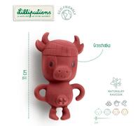 Lilliputiens sonaglio multisensoriale in gomma naturale mucca Rosalie eco 3 m+