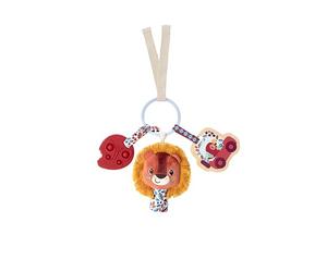 LILLIPUTIENS - Sonaglio per Bebè Jack Il Leone - con Anello di dentizione in Silicone, Specchio e sonaglio - Forma di Portachiavi - 25 x 20 cm - da 3 Mesi