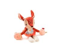 LILLIPUTIENS, Stella la Cerbiatta, Peluche Multiattività, Da 9 Mesi | Materiali e Attività Diverse con Specchio, Campanello, Carta Frusciante e Anelli da Dentizione da Esplorare