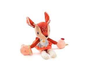 LILLIPUTIENS, Stella la Cerbiatta, Peluche Multiattività, Da 9 Mesi | Materiali e Attività Diverse con Specchio, Campanello, Carta Frusciante e Anelli da Dentizione da Esplorare