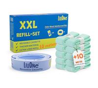 LillOne XXL-SET 10 Ricariche da Oltre 10 Metri + 1 Cassetta Riutilizzabile - Compatibili con Mangiapannolini Maialino Foppapedretti, Litter Locker II, Angelcare, Munchkin - Extra Lunghe Alta Densità