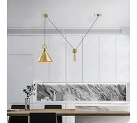 L'illuminazione a soffitto sospesa delle luci a sospensione sospese della puleggia di sollevamento creativa regola la lampada lineare for decorazione domestica del ristorante dell'interno(Cold White)