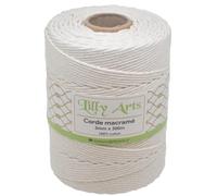 Lilly Arts - Macramè corda cotone - 3 mm x 300 m - Filo macrame, filato macrame cotone, filo spago cotone (Natural 3mmx300m) asfdasdfasdfasdfasdfasdfsadfasdfewrewrw