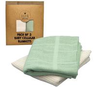 Lilly Belly Cellular Blankets, Copertina Bambino, Coperta per Neonati, 70 x 90 cm, 100% Puro Cotone Biologico, Confezione da 2, Calda e Accogliente, Perfetta per Carrozzina, Viaggi, Culla