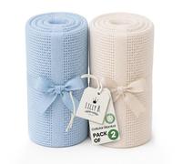 Lilly Belly - Coperte Cellular Baby | 100% puro cotone biologico | Coperta per bambini - 70 x 90 cm | Calda e accogliente - Coperte per neonati | Perfetta per carrozzina/viaggio/culla - Confezione da